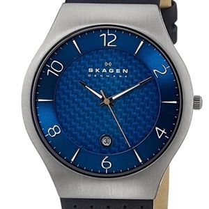 Skagen Men's Grenen Black Leather Watch